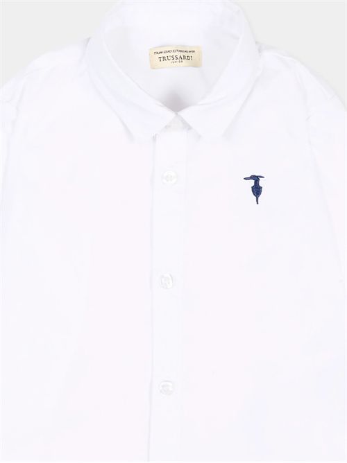 Camicia bianca per neonato con levriero TRUSSARDI JEANS | TIP26145CA/HZCWHITE